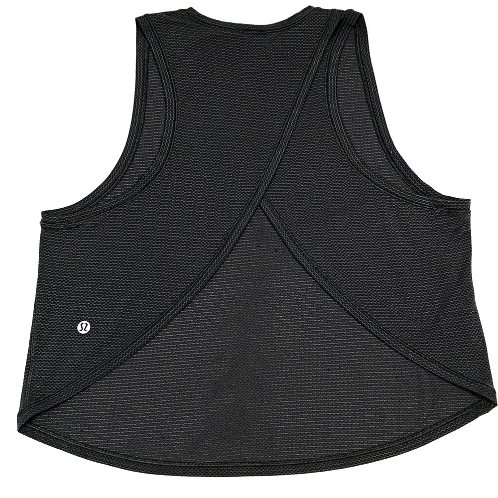 lululemon Fast As Light Muscle Tank Top Size 2 Gray Cross Back Panels
